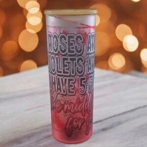 I have 5 fingers the middle one's for you 20oz Gradient Red Glass Tumbler 🎉sale